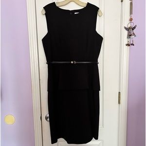 Calvin Klein Black Sleeveless Peplum Dress